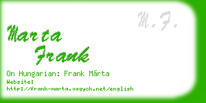 marta frank business card